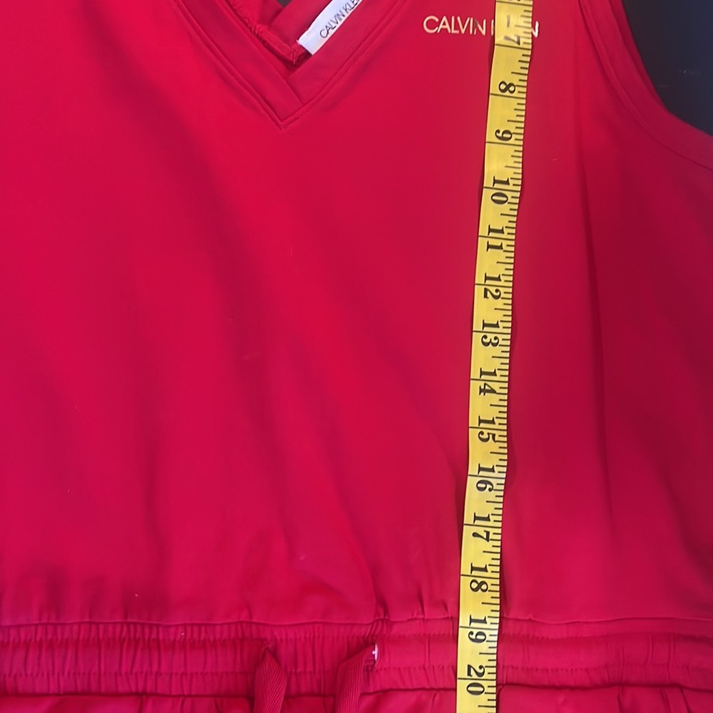 Calvin Klein red,sleeveless,jumper, shorts,V neck,Elastic, tie waist,New - Picture 11 of 14